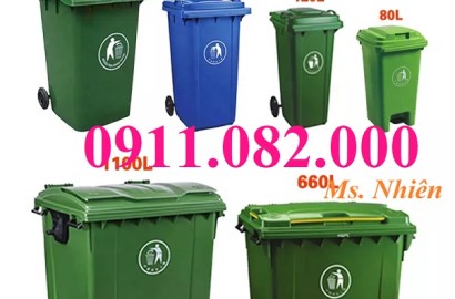 Sỉ giá rẻ số lượng thùng rác 120L 240L 660L giá rẻ tại cần thơ- thùng rác nhựa- lh 0911082000