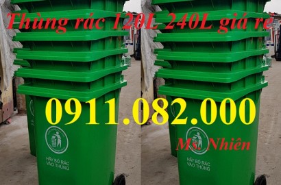 Thùng rác nhựa tại tiền giang- Cung cấp số lượng thùng rác 120l 240l 660l giá rẻ- lh 0911082000