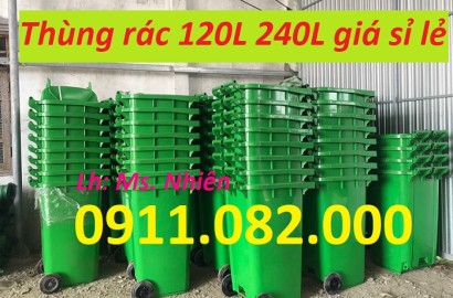 Cung cấp thùng rác 120 lít 240 lít 660 lít giá rẻ tại bình dương- Thùng rác nhựa hdpe nắp kín- lh 0911082000