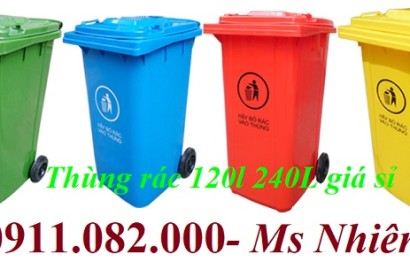 Tiền giang- nơi phân thối thùng rác giá rẻ- thùng rác y tế, thùng rác 120L 240L 660L- lh 0911082000