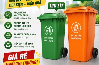 Thanh Lý Thùng Rác Nhựa 120L 240L giá rẻ tại hậu giang- lh 0911082000