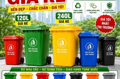 Chuyên bỏ sỉ lẻ thùng rác 120l 240L giá rẻ tại Cần thơ- hàng chất lượng đạt tiêu chuẩn- lh 0911082000
