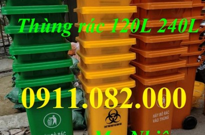 Giá sỉ thùng rác nhựa hdpe- Thùng rác 120 lít 240 lít giá rẻ tại vĩnh long- lh 0911082000