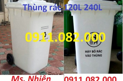 Thùng rác chất lượng giá rẻ- thùng rác môi trường, thùng rác 120L 240L giá rẻ tại long an-lh 0911082000