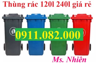 Thùng rác 120l 240l 660l giá tốt- thùng rác giá rẻ tại cần thơ, hậu giang-lh 0911082000