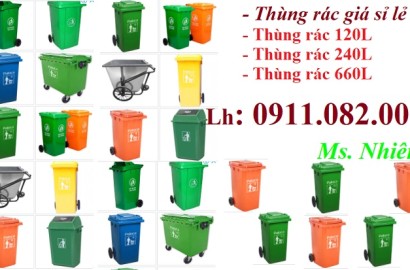 Sỉ lẻ thùng rác nhựa hdpe giá rẻ- thùng rác 120l 240l giá rẻ tại cần thơ- lh 0911082000