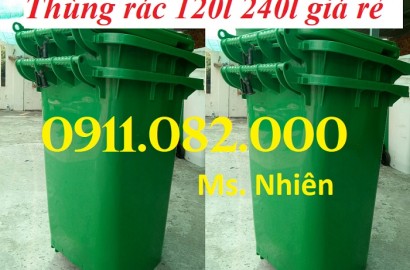 Hạ giá thùng rác nhựa, thùng rác 120l 240l 660l giá rẻ- thùng rác đủ màu-lh 0911082000