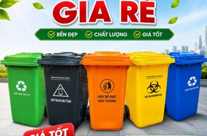 Thùng rác nhựa HDPE cao cấp- thùng rác 120L 240 giá rẻ tận kho-Sỉ toàn quốc- lh 0911082000