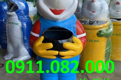 Cung cấp thùng rác hình thú giá rẻ tại vĩnh long- thùng rác gấu trúc, chuột micky- lh 0911082000