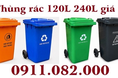 Cung cấp thùng rác giá rẻ tại miền tây- thùng rác 120L 240L giá thấp- lh 0911082000
