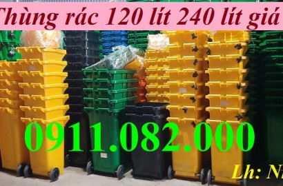 Giá rẻ thùng rác nhựa hdpe tại tiền giang- thùng rác 120l 240l- lh 0911082000