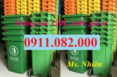 Sỉ thùng rác nhựa giá rẻ- Thùng rác 120l 240l 660l giá cạnh tranh- lh 0911082000