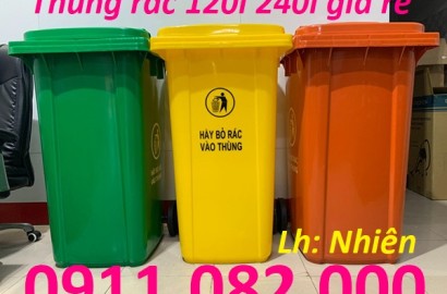 Cung cấp thùng xử lý rác, thùng rác 120l 240l giá rẻ tại đồng tháp- lh 0911082000