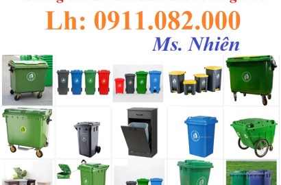 An giang nơi cung cấp thùng rác giá rẻ- thùng rác 120l 240l 660l màu xanh- lh 0911082000