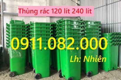 Bán thùng đựng rác giá rẻ tại tiền giang, thùng rác 120l 240l dầy chất lượng- lh 0911082000