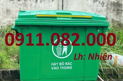 Cung cấp thùng rác 660 lít giá rẻ tại đồng tháp- thùng thu gom rác nắp kín- lh 0911082000