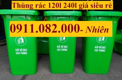 Bán thùng rác giá rẻ tại bình minh vĩnh long- thùng đựng rác 120l 240l- lh 0911082000