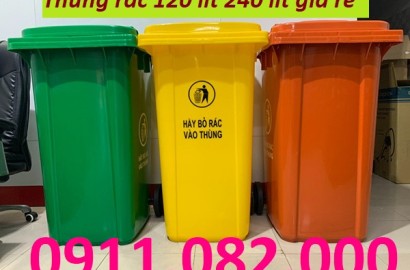 Cung cấp thùng rác phân loại giá rẻ tại vĩnh long- thùng rác 240l- lh 0911082000