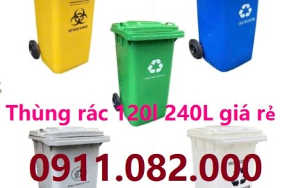 Nơi bán thùng rác giá rẻ tại hậu giang- thùng rác 120l 240l giải pháp bảo vệ môi trường- lh 0911082000