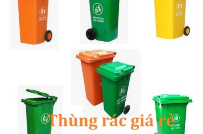 Thùng rác nhựa giá tốt- thùng rác 120l 240l 660l màu xanh, cam giá rẻ tại miền tây- lh 0911082000