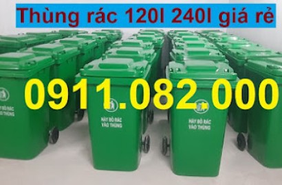 Bỏ sỉ lẻ thùng rác nhựa giá rẻ tại kiên giang- thùng rác đa dụng 120l 240l- lh 0911082000