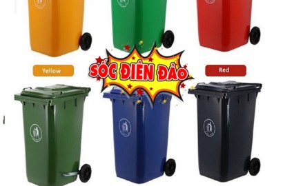 Cung cấp thùng rác môi trường 120L 240L màu xanh lh 0911041000
