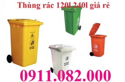 Bán thùng rác nhựa màu xanh giá rẻ, thùng rác 120l 240l 660l giá sỉ lẻ- lh 0911082000